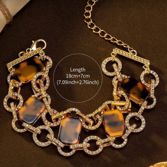 🆕 Tortoise Shell Link Bracelet - Picture 3 of 11